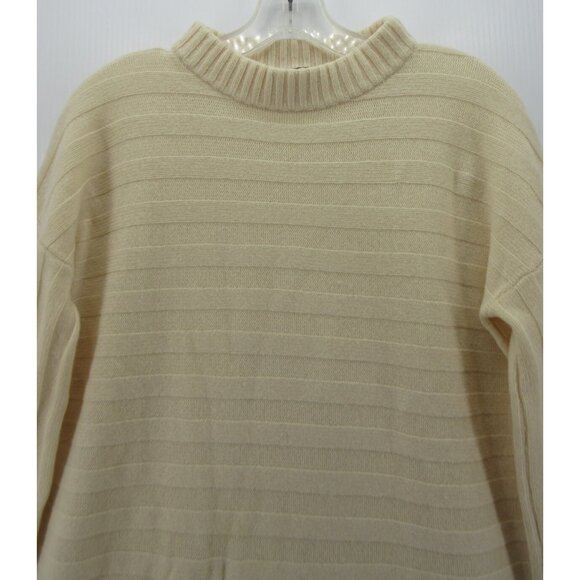Theory Sweater Medium Cashmere Pullover Ribbed Striped Preppy * - Picture 2 of 11